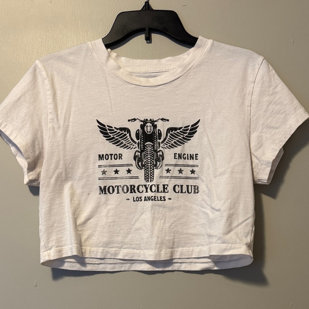 White Motorcycle Club Crop Top